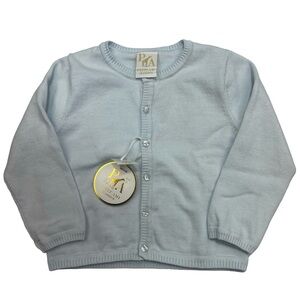 NWT Petit Ami Baby Blue Ladder Edge Button Cardigan 4t